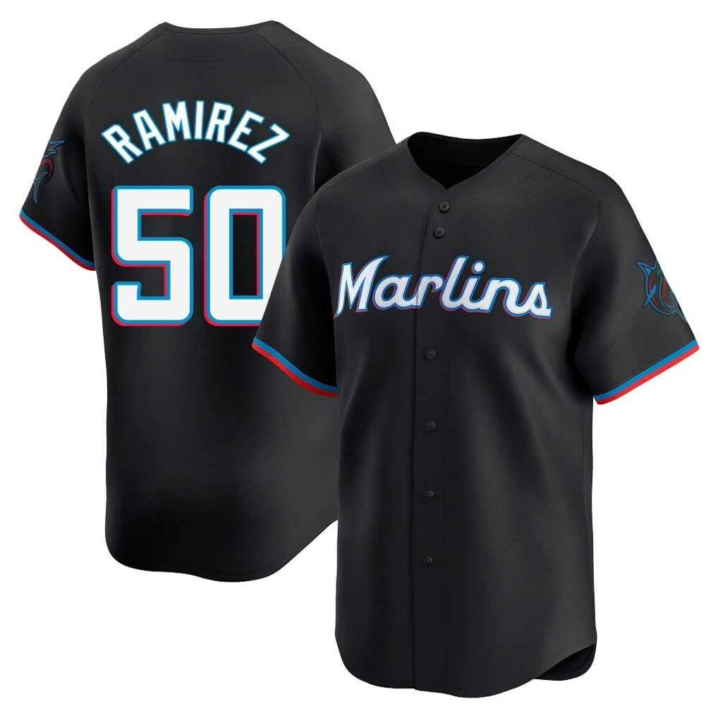 Ndoa M.Marlins #50 Agustin Ramirez Player Black  Home Limited Stitched Jerseys