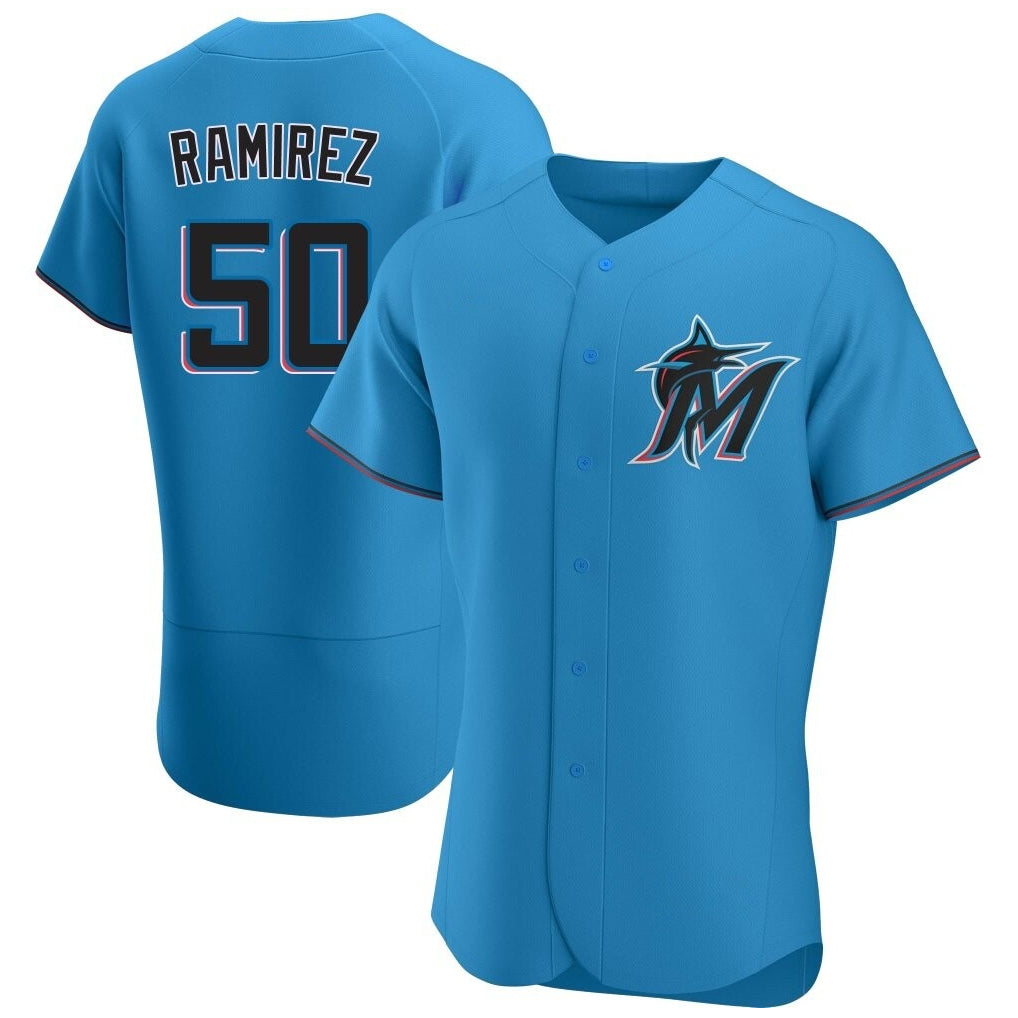 Ndoa M.Marlins #50 Agustin Ramirez Player Blue Home Limited Elite Stitched Jerseys