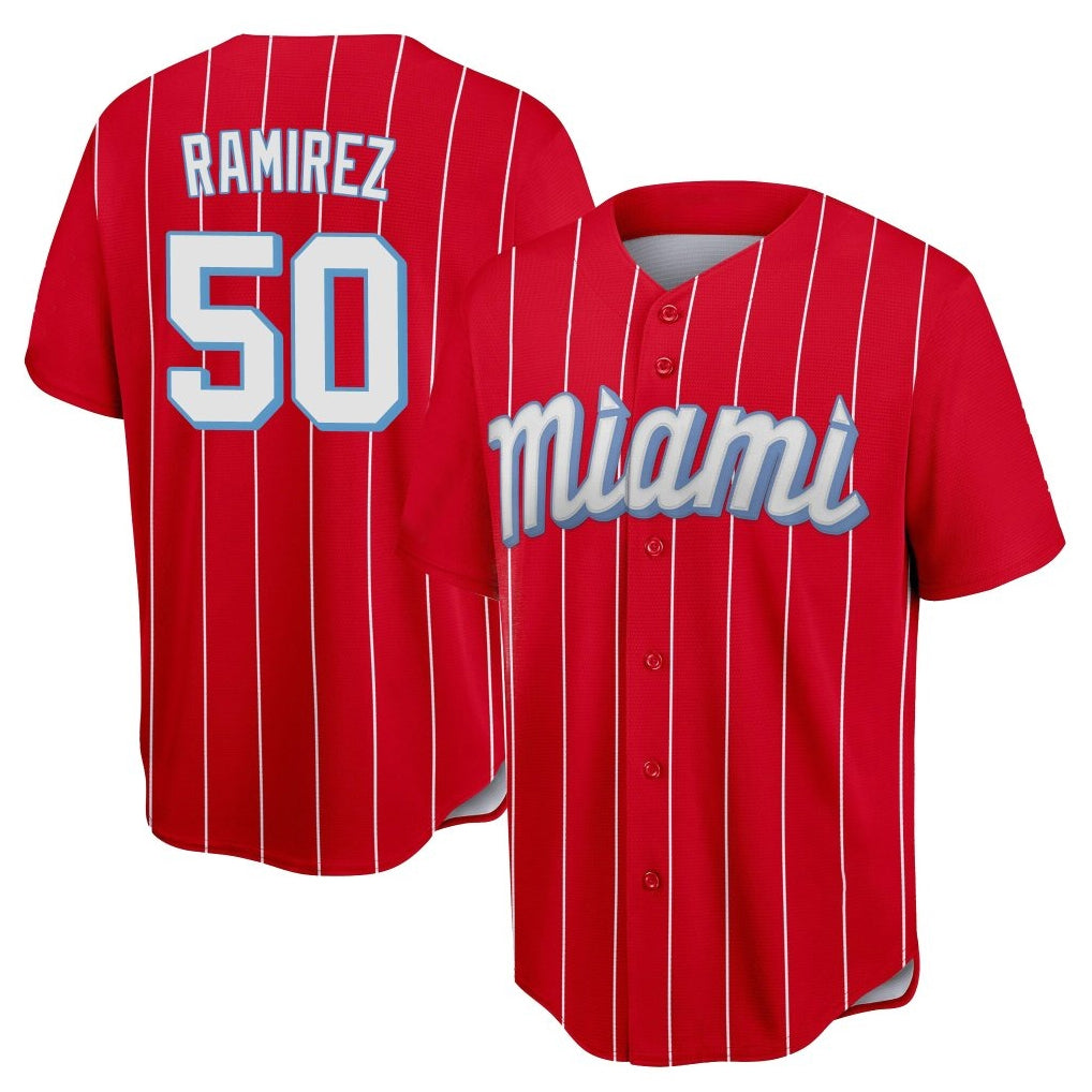 Ndoa M.Marlins #50 Agustin Ramirez Player Red City Connect Home Game Stitched Jerseys
