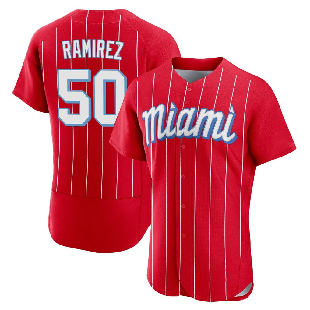 Ndoa M.Marlins #50 Agustin Ramirez Player Red City Connect Home Limited Elite Stitched Jerseys