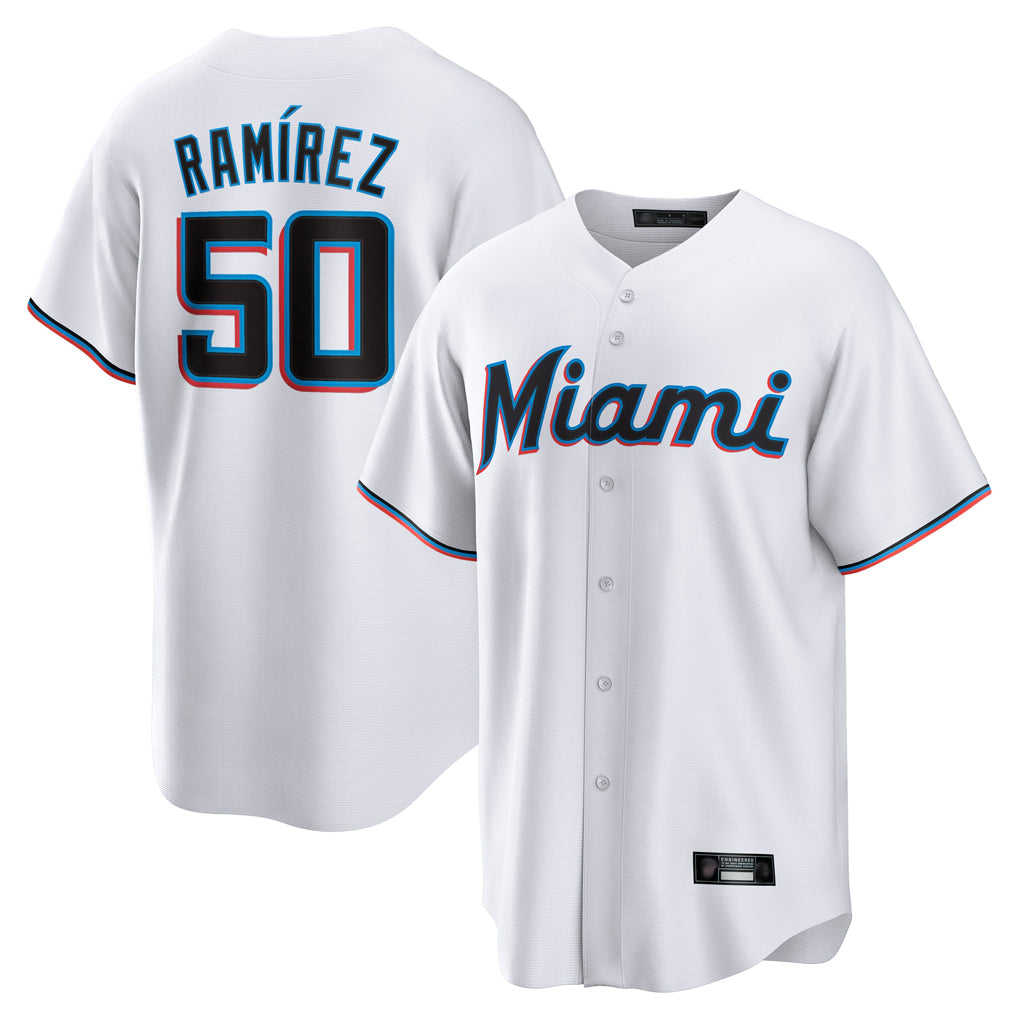 Ndoa M.Marlins #50 Agustin Ramirez Player White  Home Game Stitched Jerseys