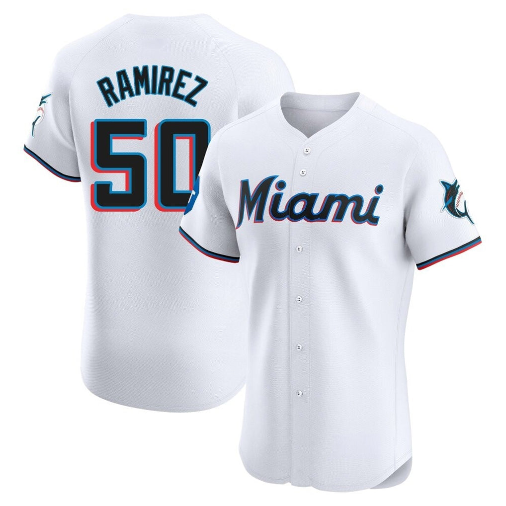 Ndoa M.Marlins #50 Agustin Ramirez Player White  Home Limited Elite Stitched Jerseys