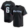 Ndoa M.Marlins #6 Otto Lopez Player Black  Home Limited Stitched Jerseys