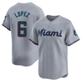 Ndoa M.Marlins #6 Otto Lopez Player Gray Home Limited Stitched Jerseys