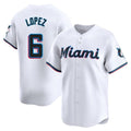 Ndoa M.Marlins #6 Otto Lopez Player White  Home Limited Stitched Jerseys