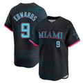Ndoa M.Marlins #9 Xavier Edwards Player Black City Connect Home Limited Stitched Jerseys