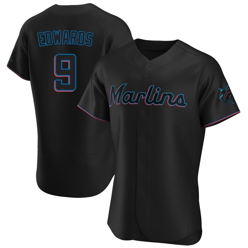 Ndoa M.Marlins #9 Xavier Edwards Player Black Home Limited Elite Stitched Jerseys
