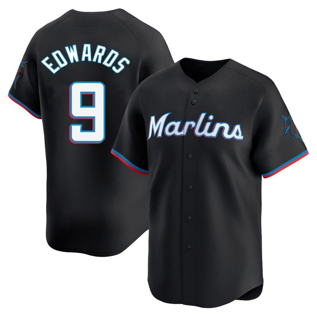 Ndoa M.Marlins #9 Xavier Edwards Player Black  Home Limited Stitched Jerseys