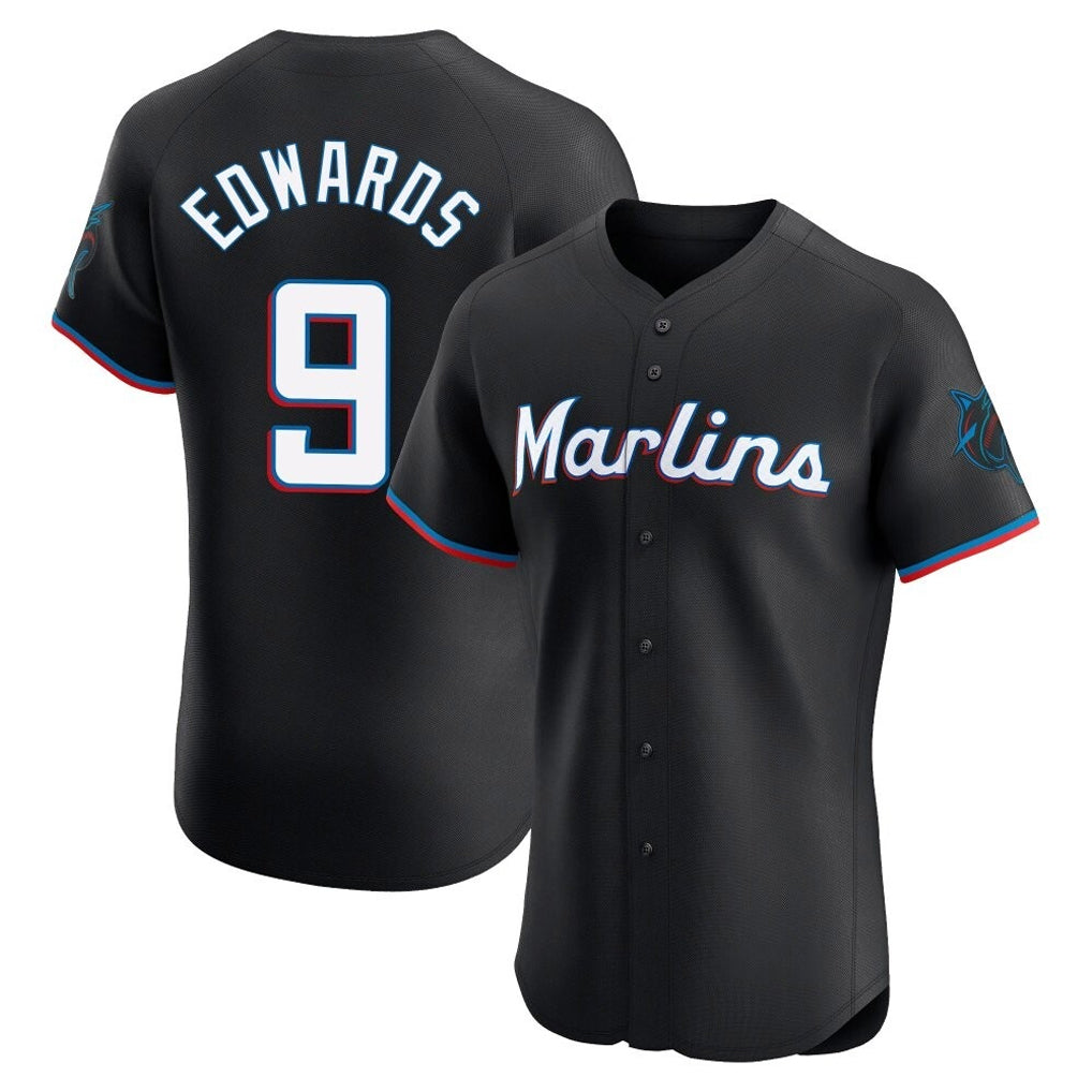 Ndoa M.Marlins #9 Xavier Edwards Player Black Vapor Home Limited Elite Stitched Jerseys