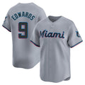 Ndoa M.Marlins #9 Xavier Edwards Player Gray Home Limited Stitched Jerseys
