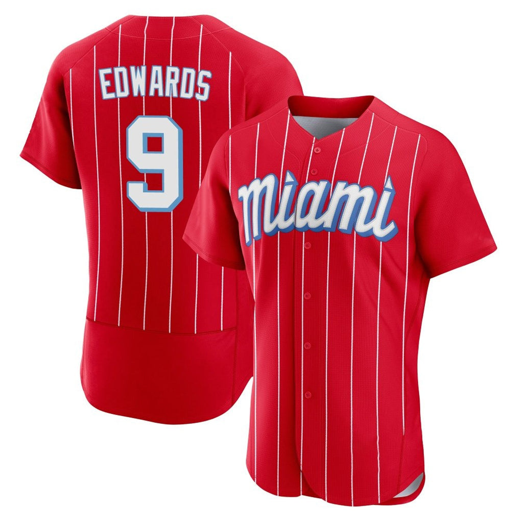 Ndoa M.Marlins #9 Xavier Edwards Player Red City Connect Home Limited Elite Stitched Jerseys