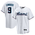 Ndoa M.Marlins #9 Xavier Edwards Player White  Home Game Stitched Jerseys