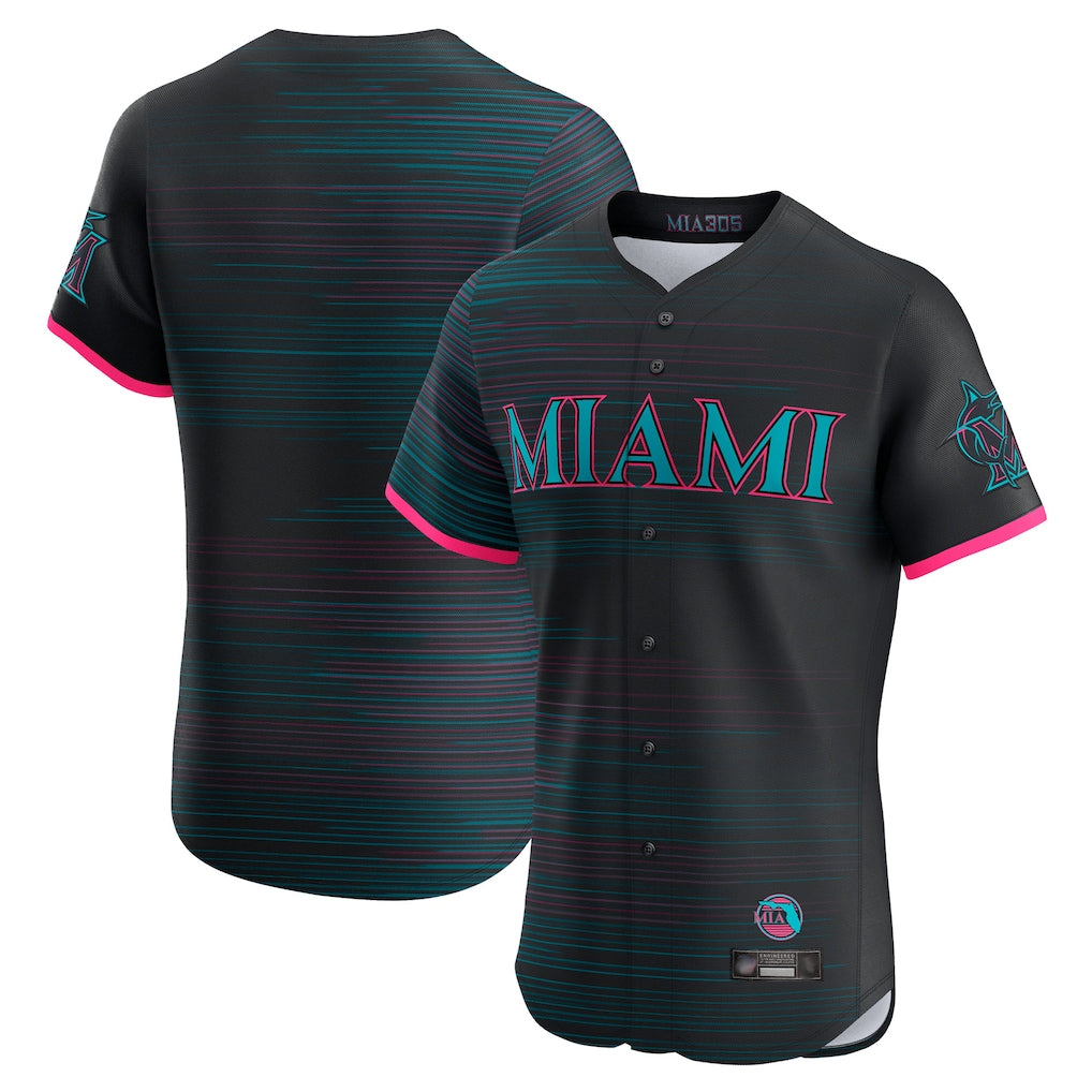 Ndoa M.Marlins Blank Player Black City Connect Home Limited Elite Stitched Jerseys
