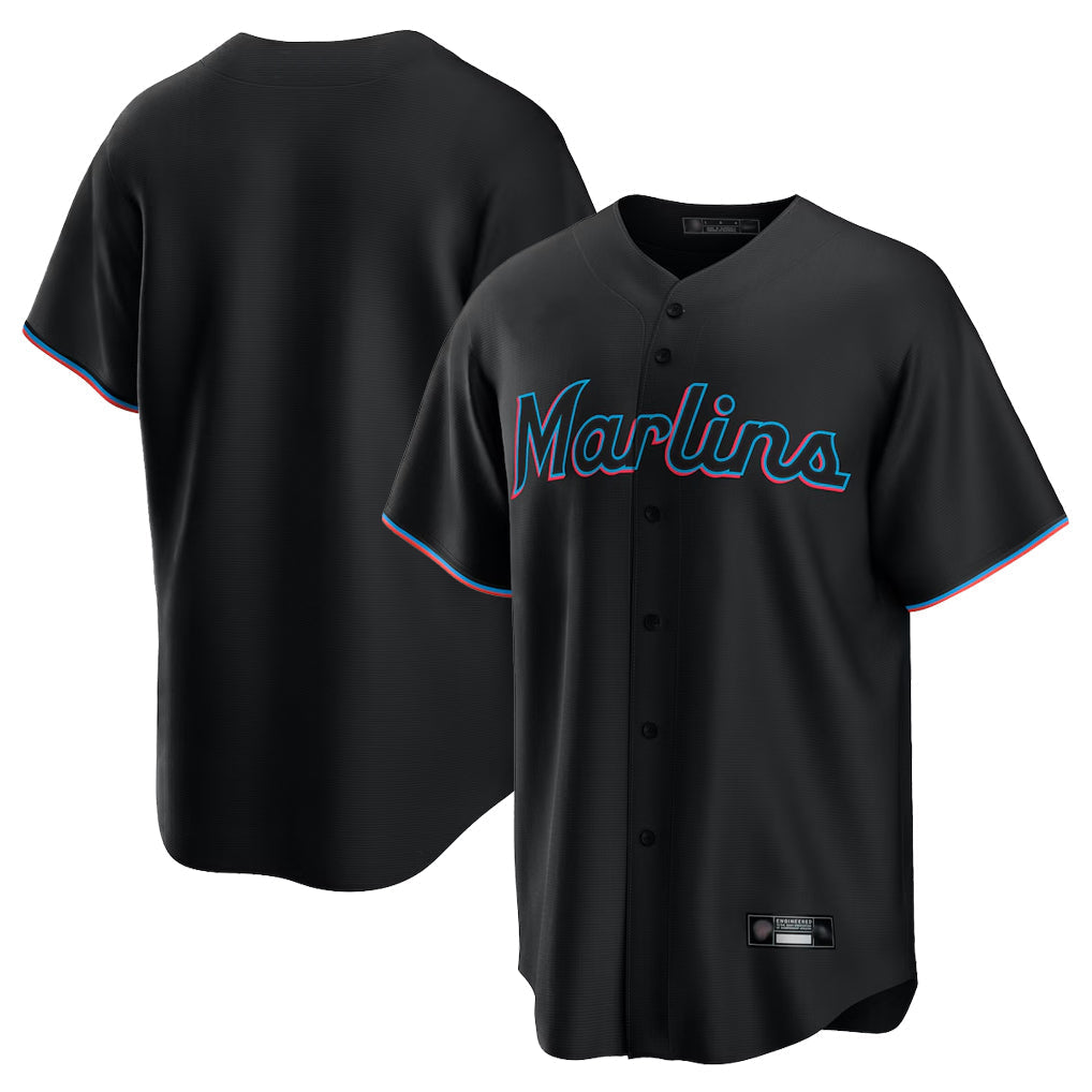 Ndoa M.Marlins Blank Player Black  Home Game Stitched Jerseys