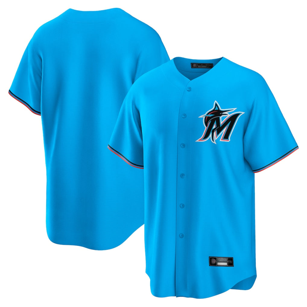 Ndoa M.Marlins Blank Player Blue Home Game Stitched Jerseys
