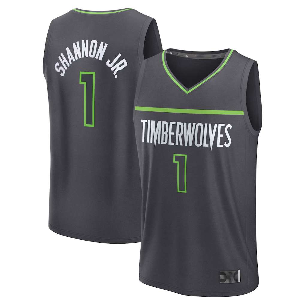 Ndoa M.Timberwolves #1 Terrence Shannon Jr. Anthracite Fast Break Replica Stitched Jerseys - Statement Edition
