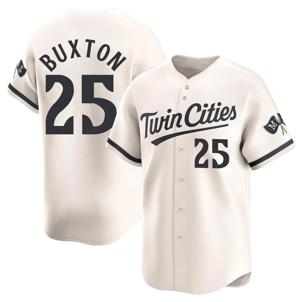 Ndoa M.Twins #25 Byron Buxton Player Cream Home Limited Stitched Jerseys