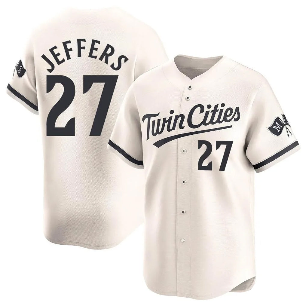 Ndoa M.Twins #27 Ryan Jeffers Player Cream Home Limited Stitched Jerseys
