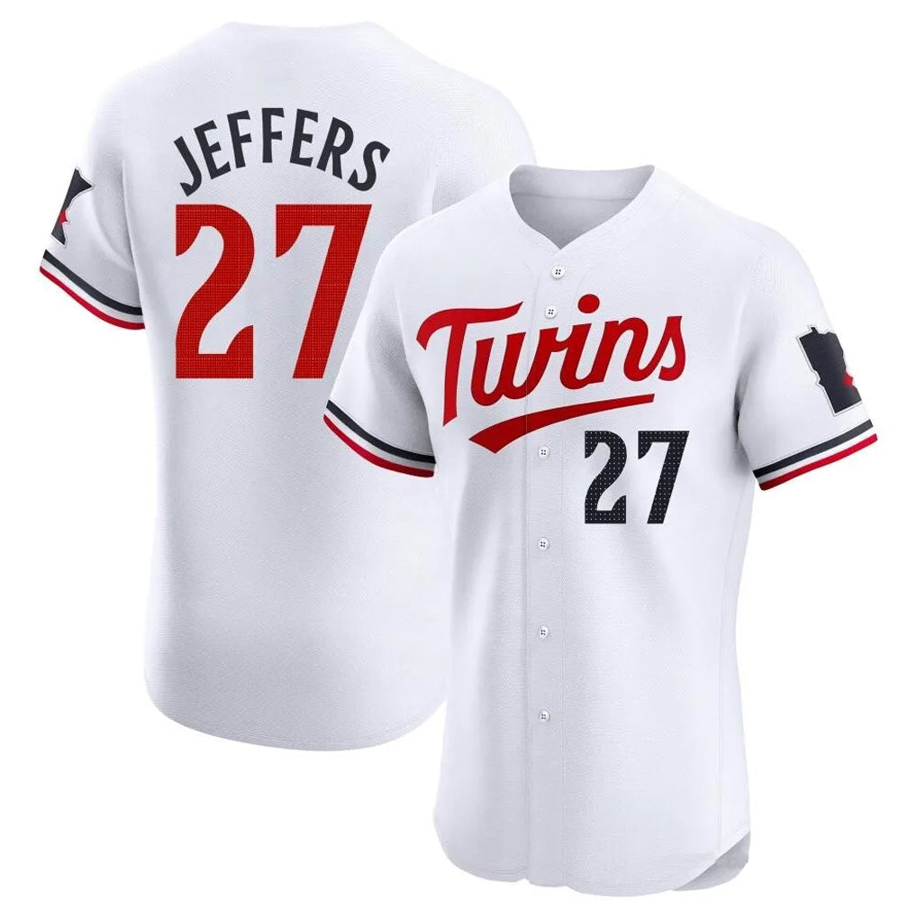 Ndoa M.Twins #27 Ryan Jeffers Player White Home Limited Elite Stitched Jerseys