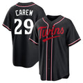 Ndoa M.Twins #29 Rod Carew Player Black Fashion Out Home Limited Stitched Jerseys
