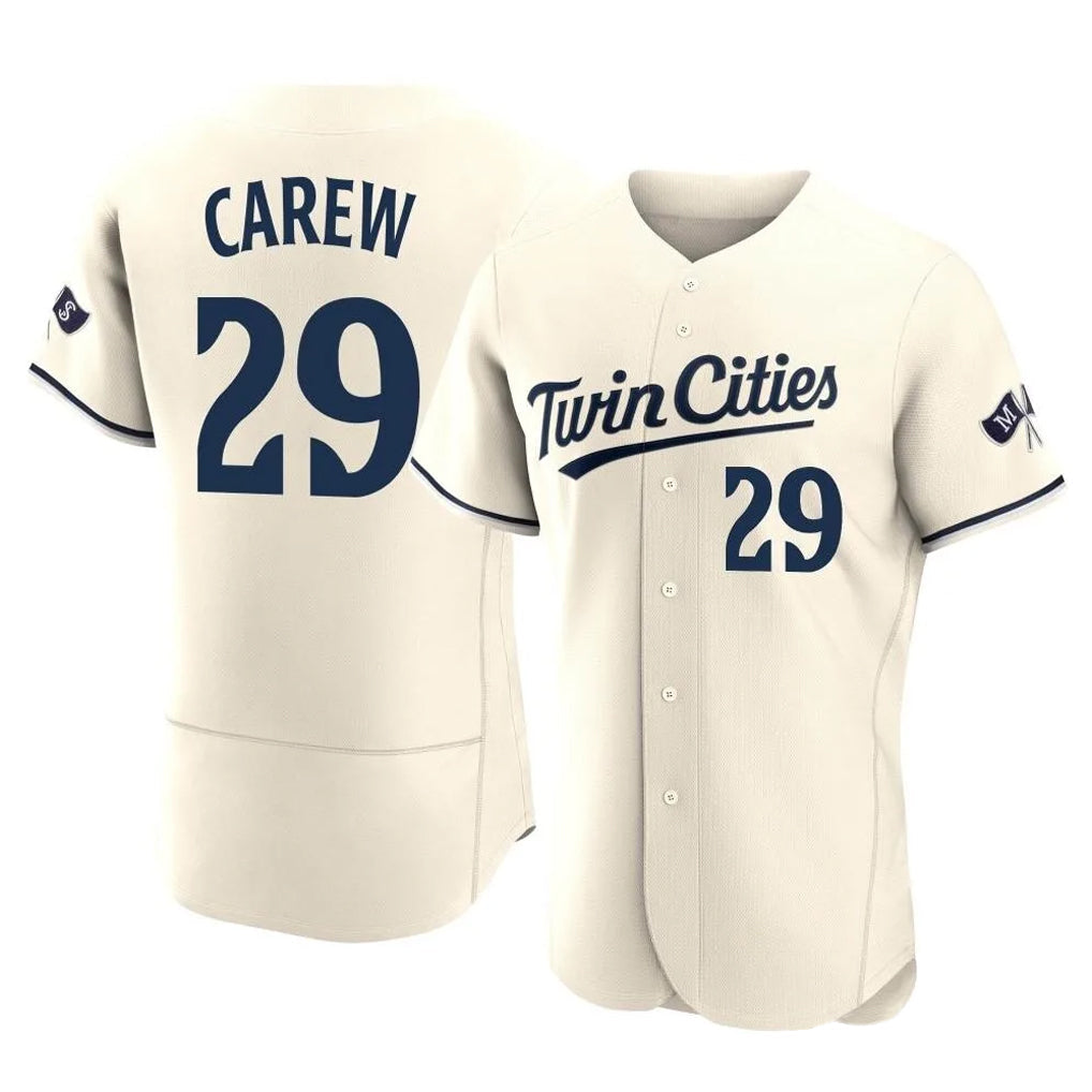 Ndoa M.Twins #29 Rod Carew Player Cream Home Limited Elite Stitched Jerseys