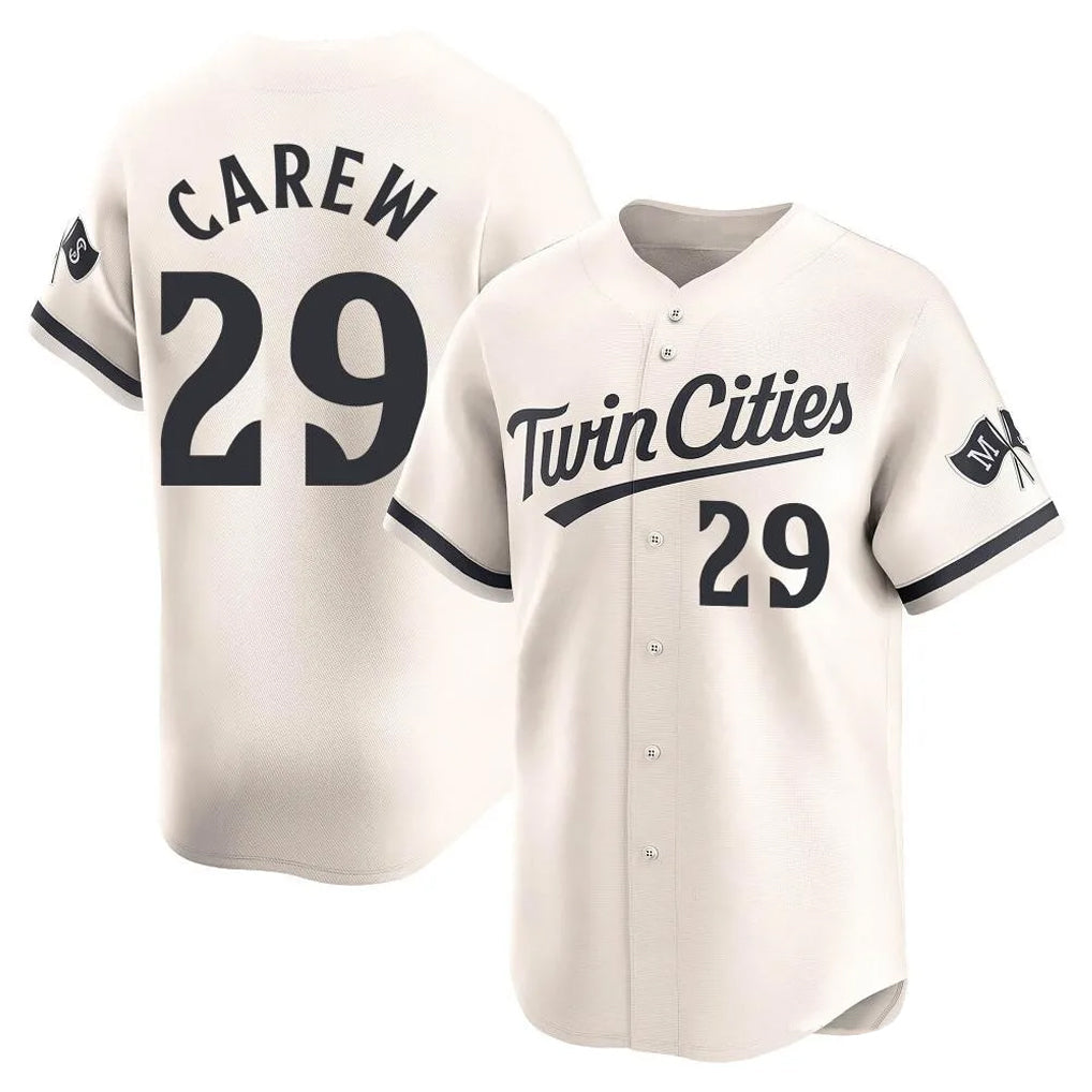 Ndoa M.Twins #29 Rod Carew Player Cream Home Limited Stitched Jerseys
