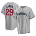Ndoa M.Twins #29 Rod Carew Player Gray Game Limited Home Stitched Jerseys