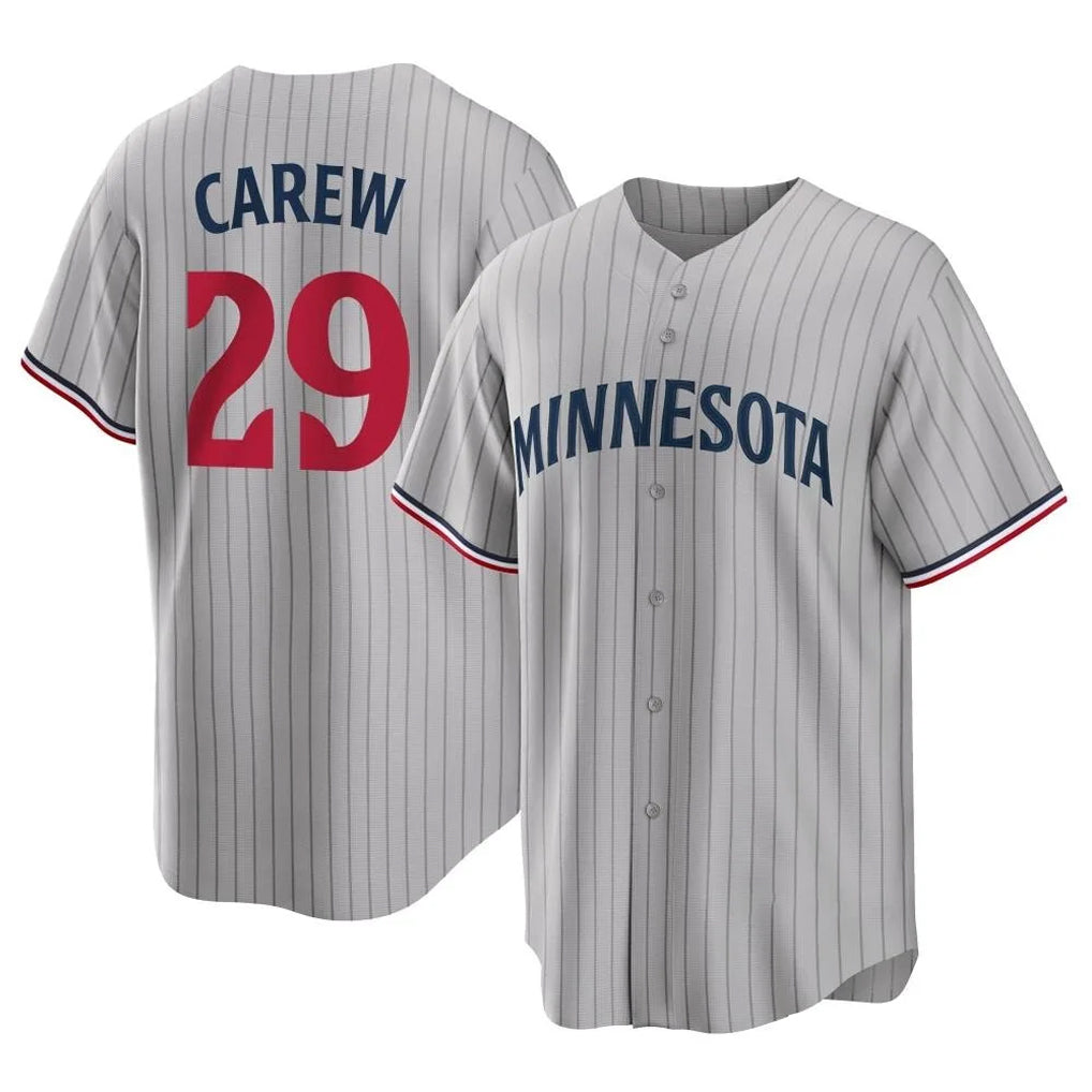 Ndoa M.Twins #29 Rod Carew Player Gray Game Limited Home Stitched Jerseys