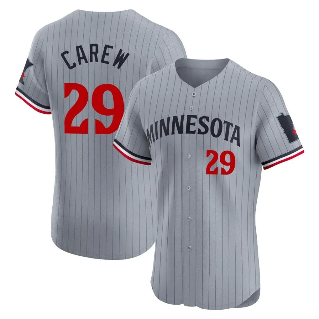 Ndoa M.Twins #29 Rod Carew Player Gray Home Limited Elite Stitched Jerseys