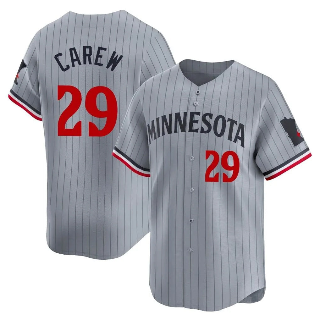 Ndoa M.Twins #29 Rod Carew Player Gray Home Limited Stitched Jerseys