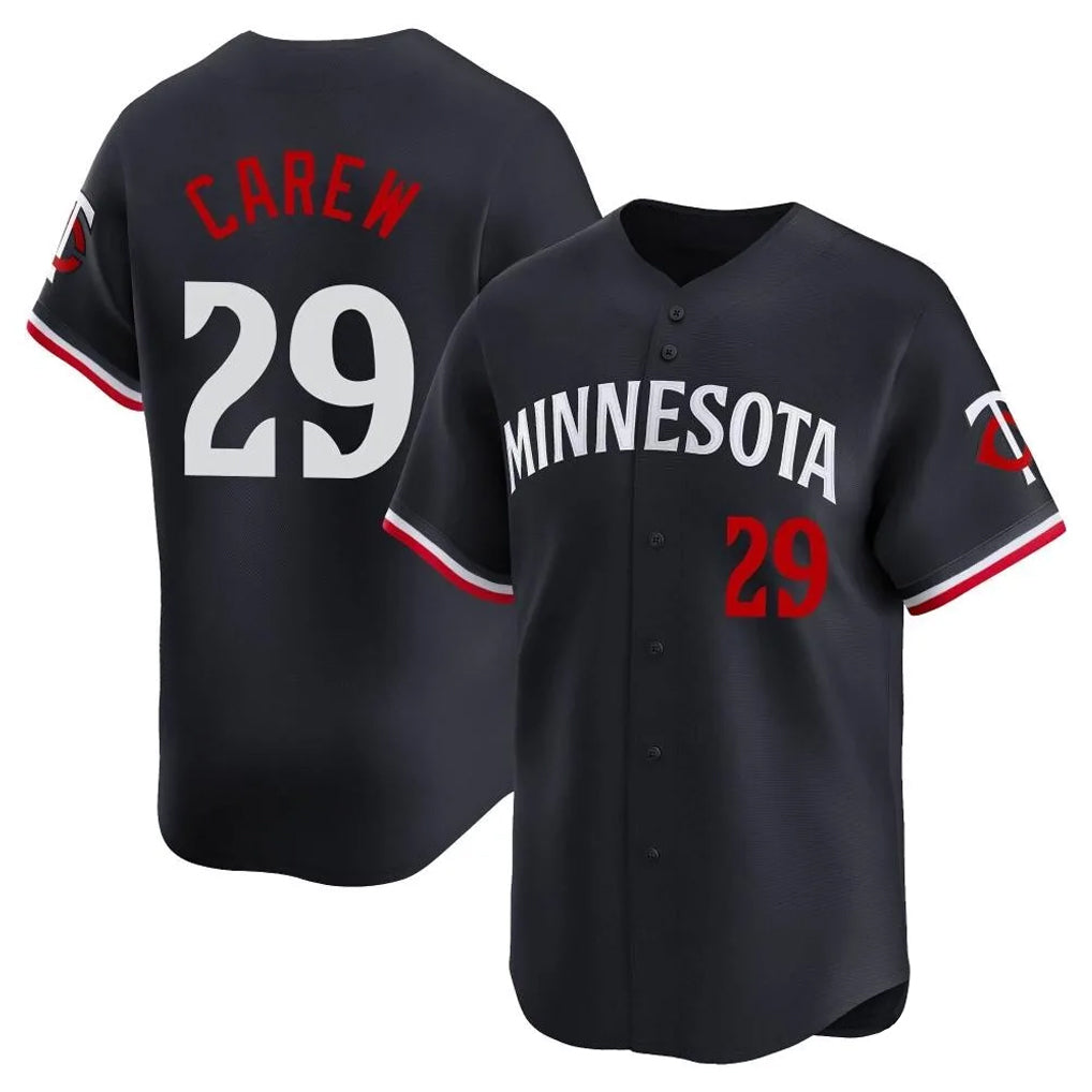 Ndoa M.Twins #29 Rod Carew Player Navy Home Limited Stitched Jerseys