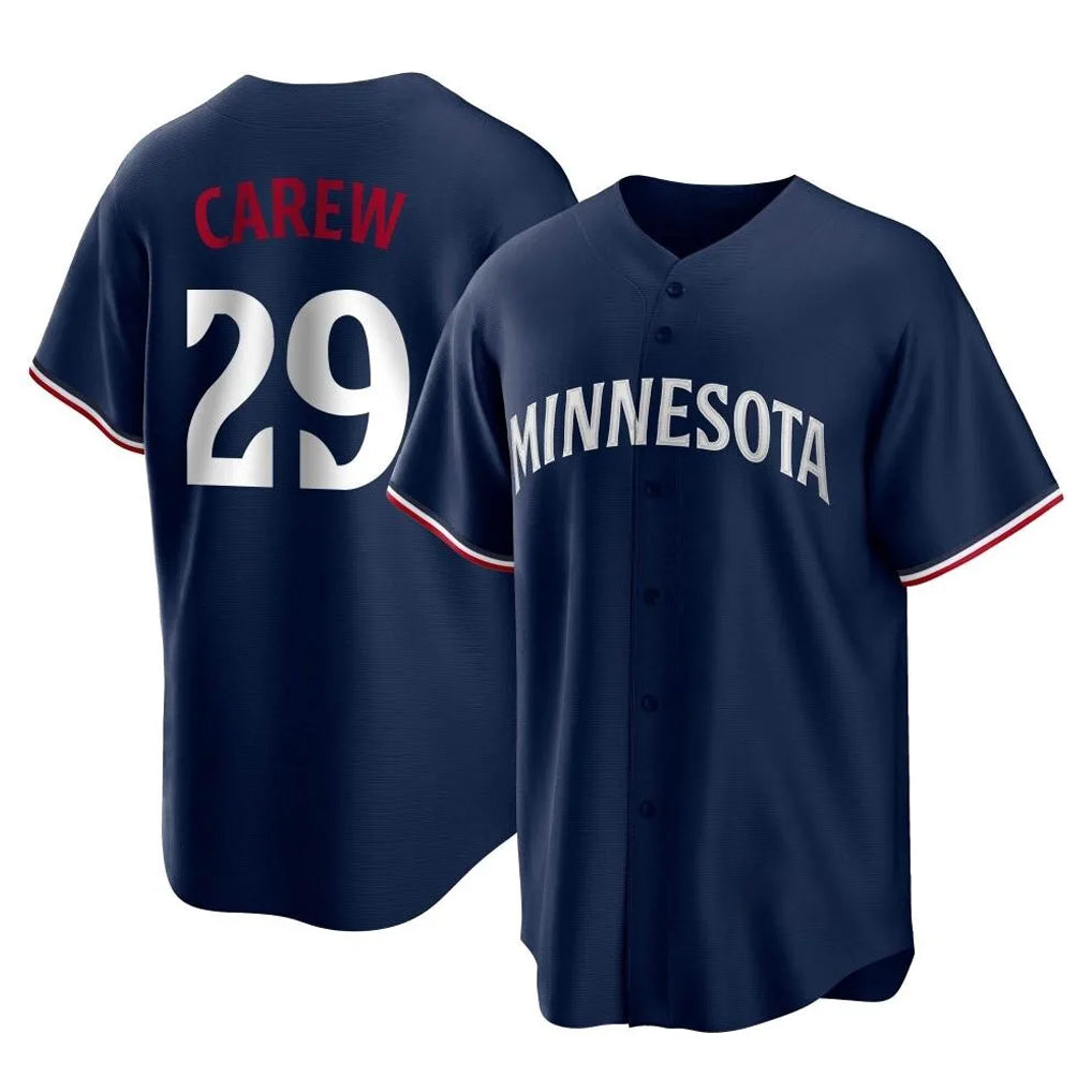 Ndoa M.Twins #29 Rod Carew Player Navy Replica Alternate Home Stitched Jerseys