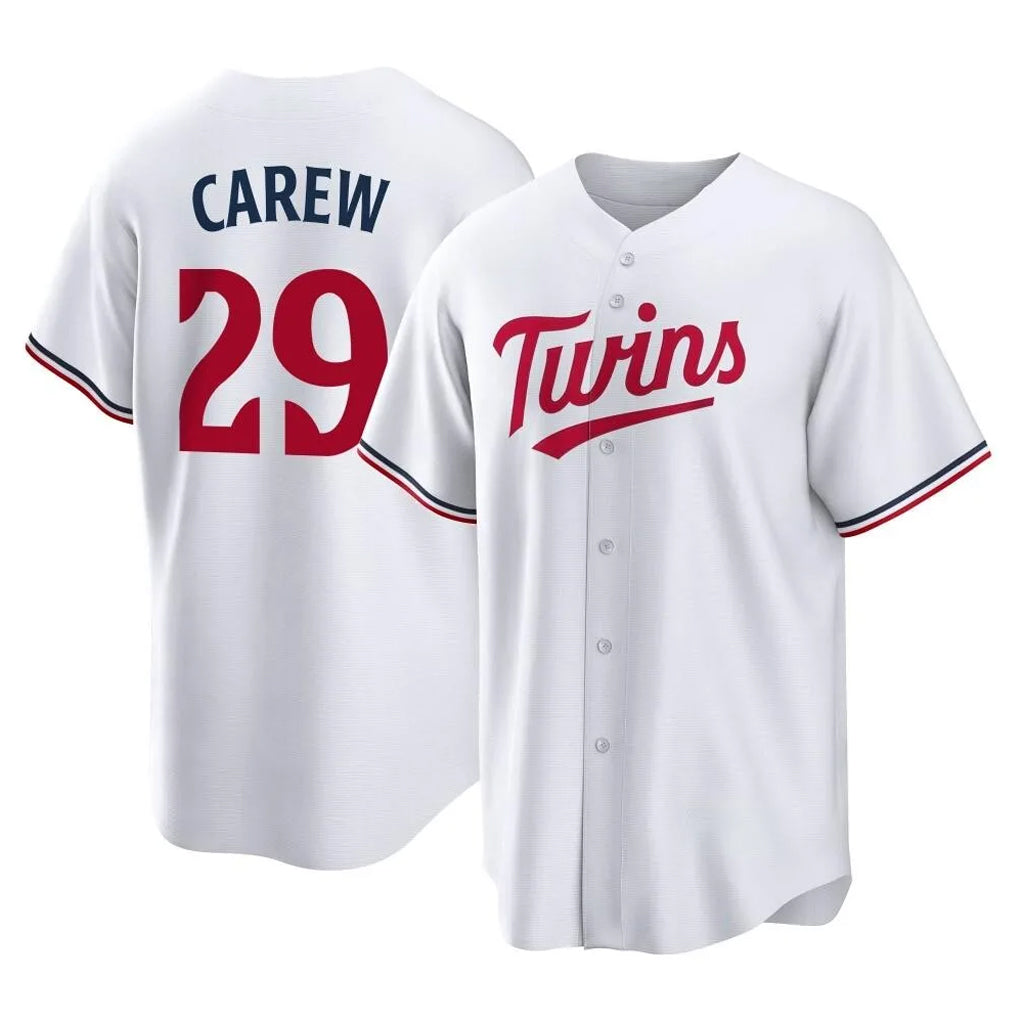 Ndoa M.Twins #29 Rod Carew Player White Home Game Stitched Jerseys
