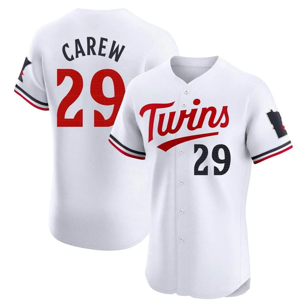 Ndoa M.Twins #29 Rod Carew Player White Home Limited Elite Stitched Jerseys