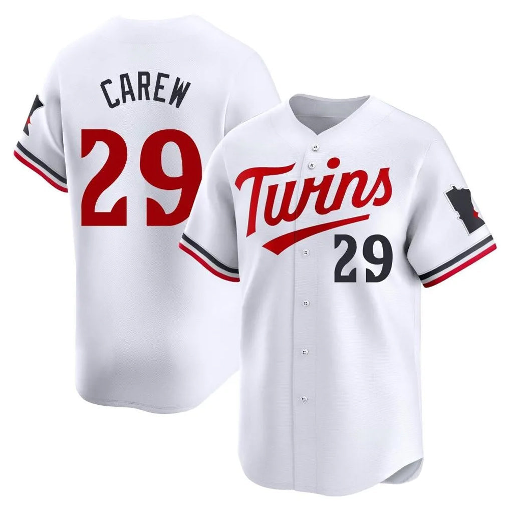 Ndoa M.Twins #29 Rod Carew Player White Home Limited Stitched Jerseys