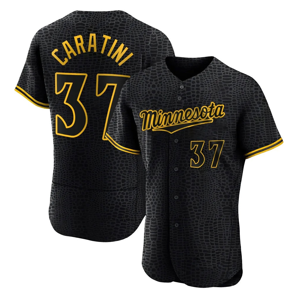 Ndoa M.Twins #37 Victor Caratini Player Black Snake Skin City Home Limited Elite Stitched Jerseys