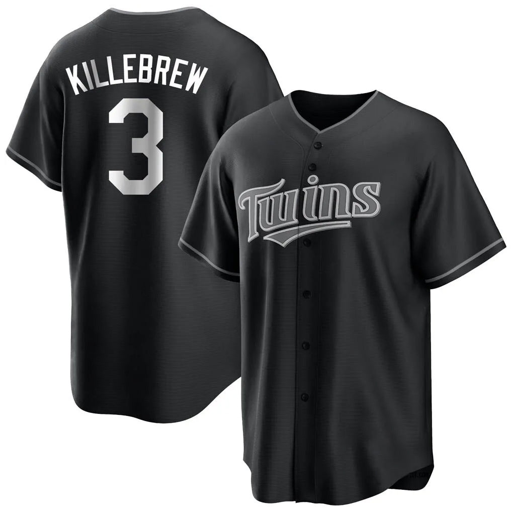Ndoa M.Twins #3 Harmon Killebrew Player Black Home Game Stitched Jerseys