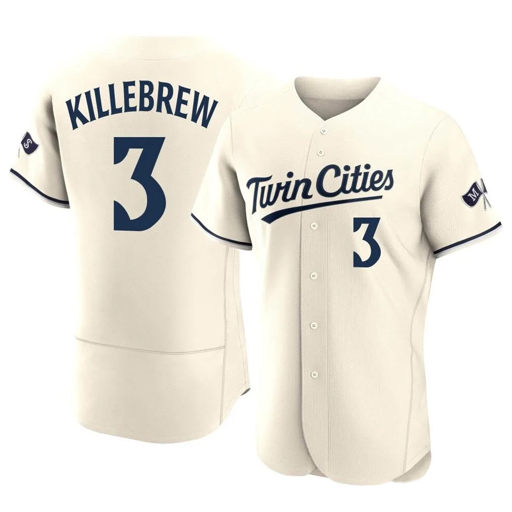 Ndoa M.Twins #3 Harmon Killebrew Player Cream Home Limited Elite Stitched Jerseys