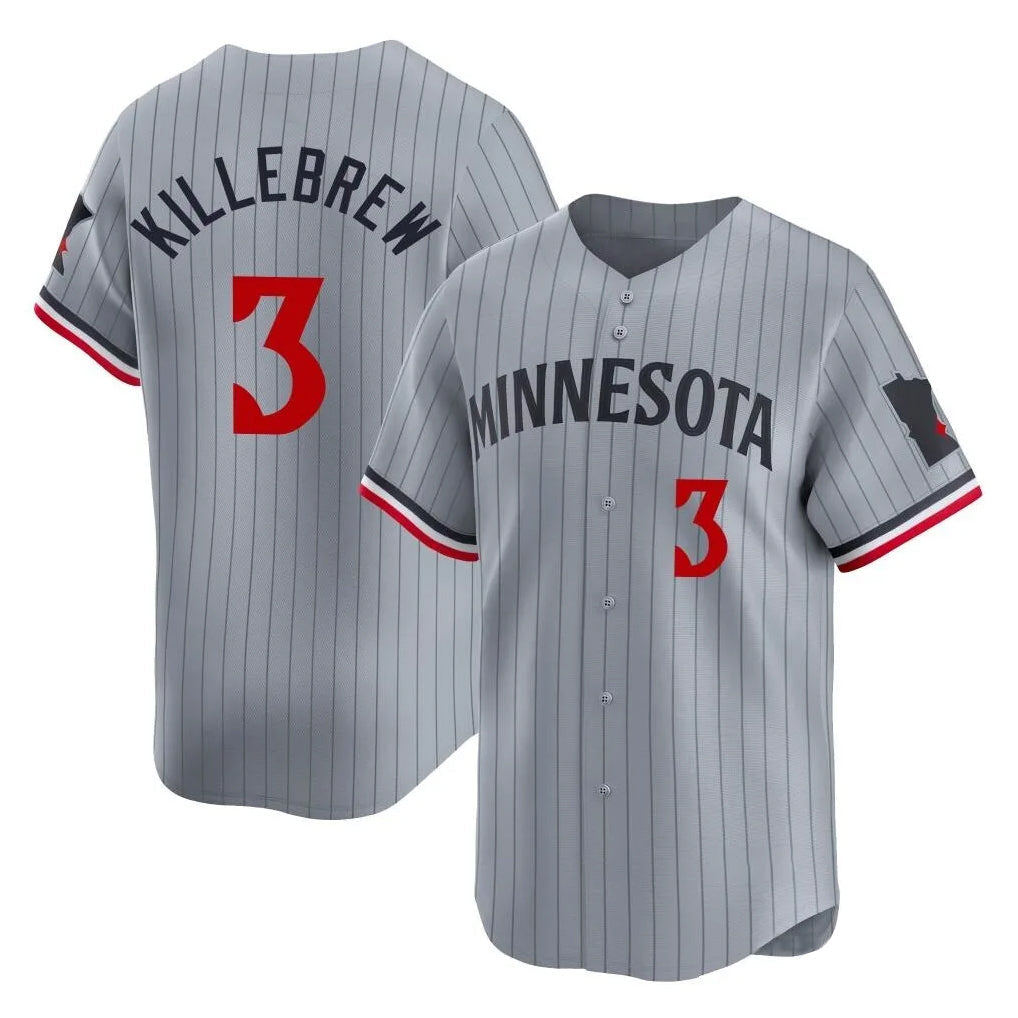 Ndoa M.Twins #3 Harmon Killebrew Player Gray Home Limited Stitched Jerseys