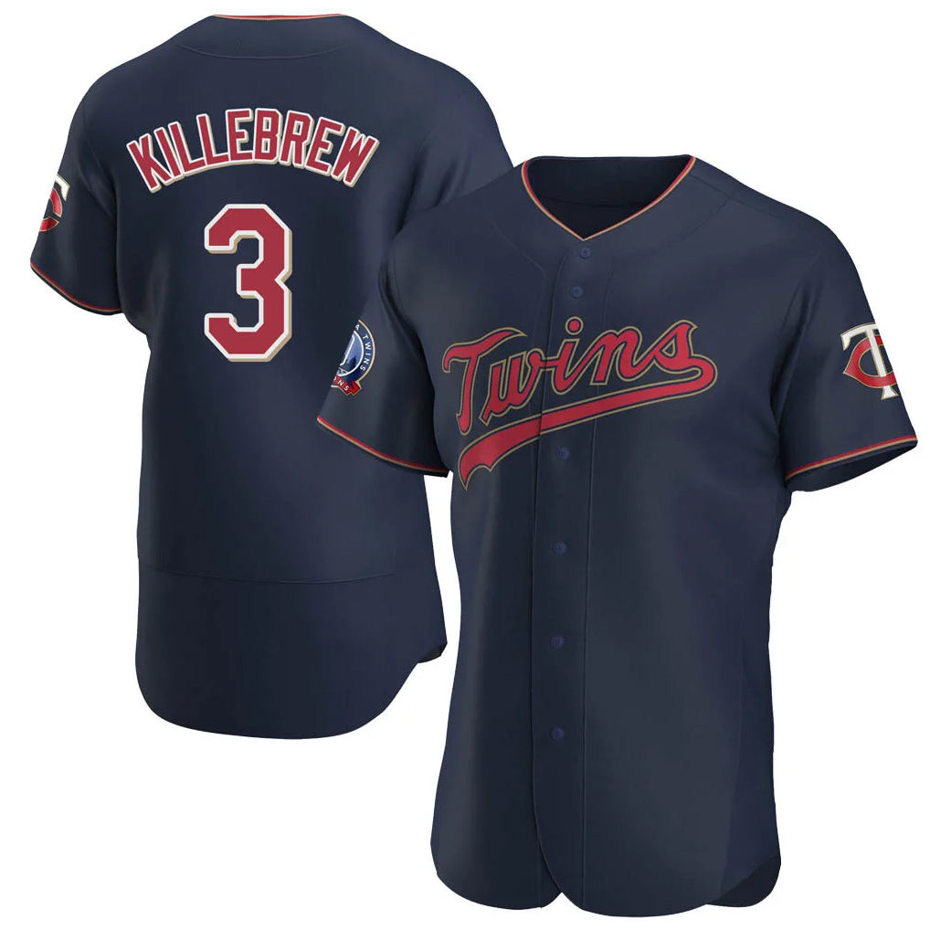 Ndoa M.Twins #3 Harmon Killebrew Player Navy 60th Home Limited Elite Stitched Jerseys