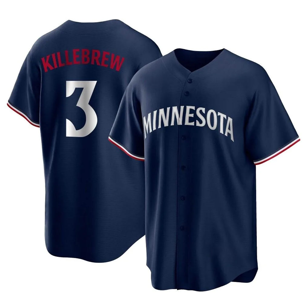 Ndoa M.Twins #3 Harmon Killebrew Player Navy Replica Alternate Home Stitched Jerseys