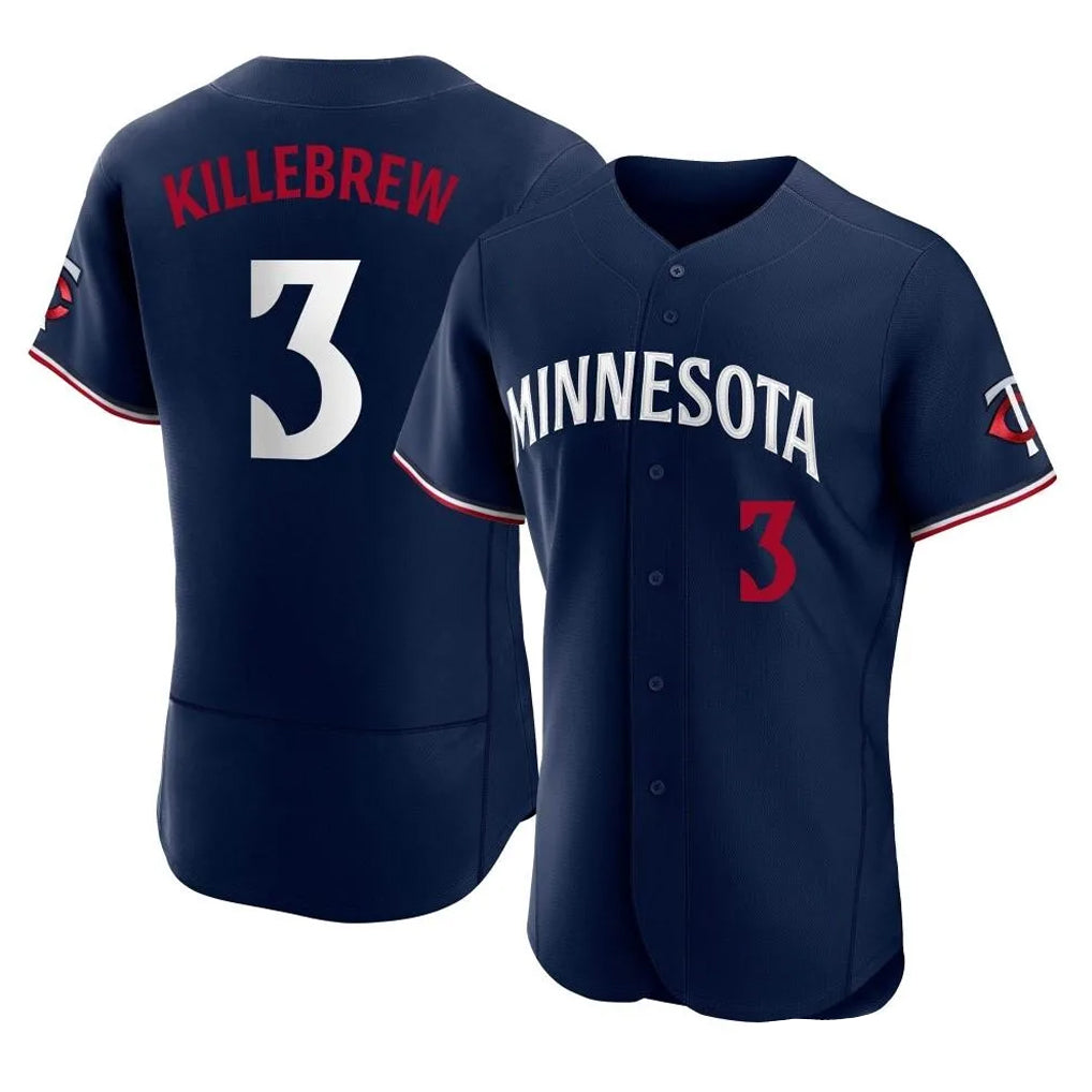 Ndoa M.Twins #3 Harmon Killebrew Player Navy Replica Home Limited Elite Stitched Jerseys