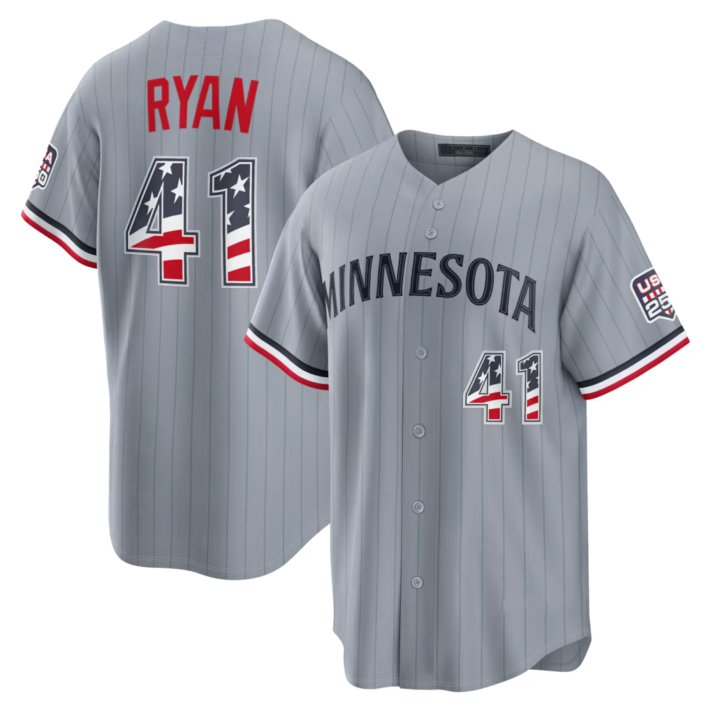 Ndoa M.Twins #41 Joe Ryan Gray USA 250 Fourth of July Road Stadium Jersey