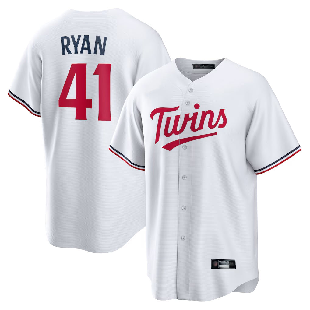 Ndoa M.Twins #41 Joe Ryan Player White Home Game Stitched Jerseys