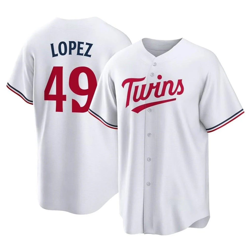 Ndoa M.Twins #49 Pablo Lopez Player White Home Game Stitched Jerseys