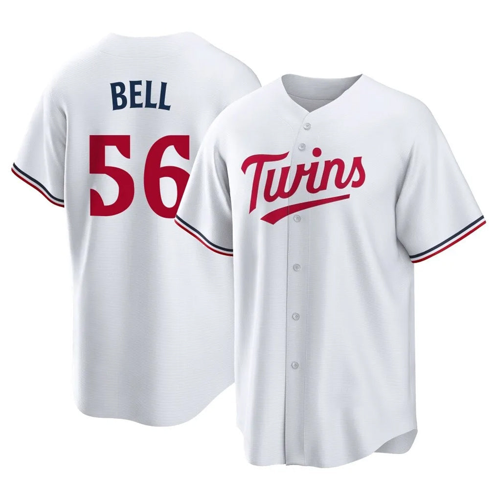 Ndoa M.Twins #56 Josh Bell Player White Home Game Stitched Jerseys