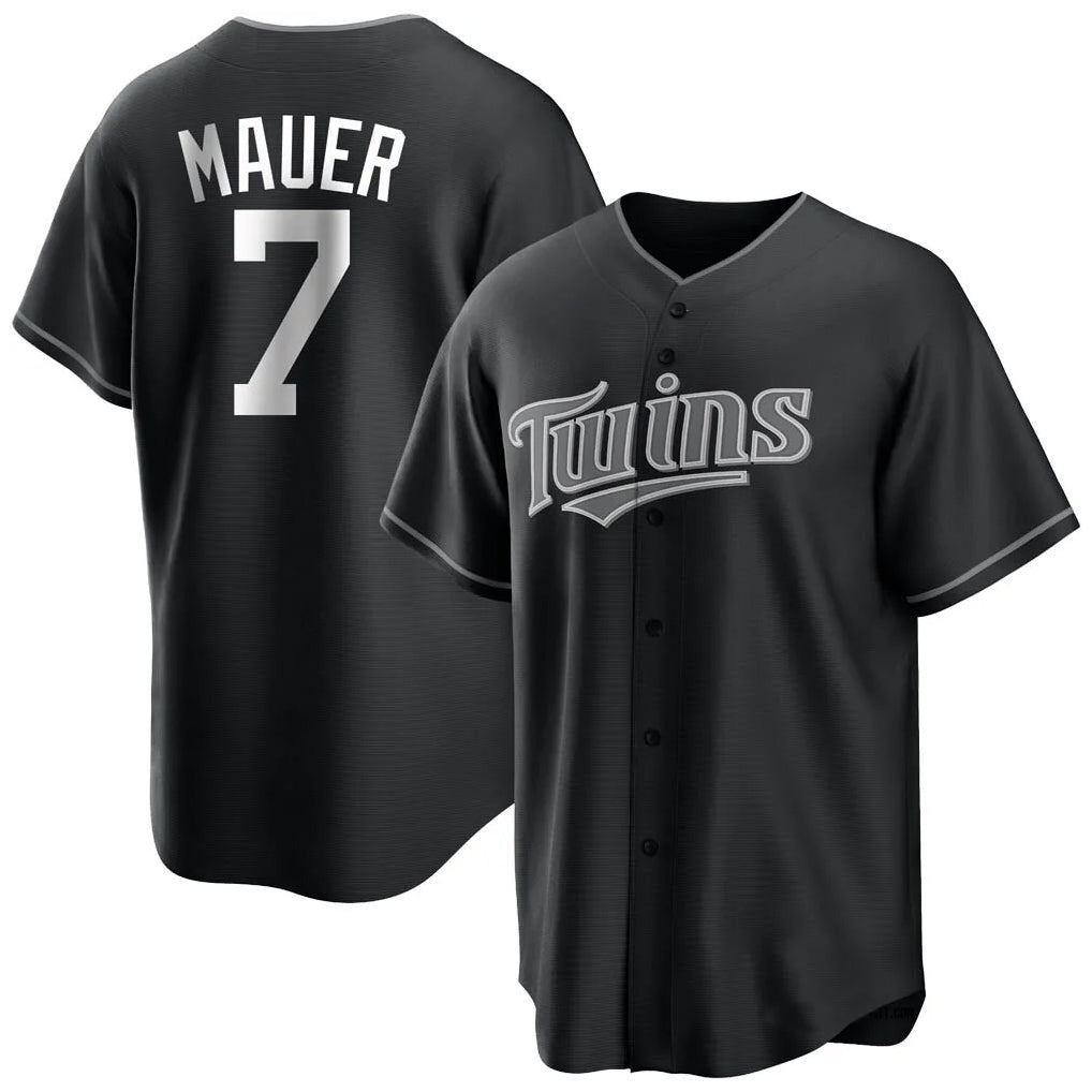 Ndoa M.Twins #7 Joe Mauer Player Black Home Game Stitched Jerseys