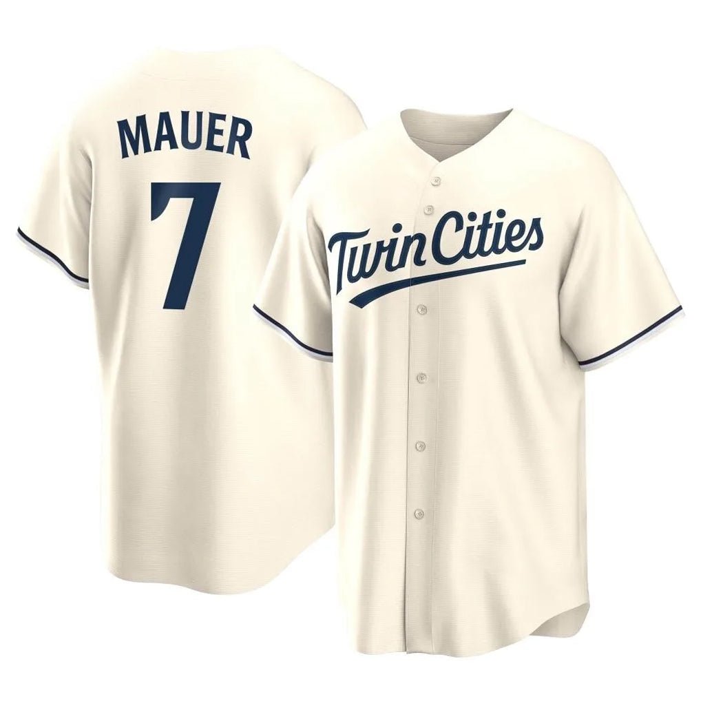 Ndoa M.Twins #7 Joe Mauer Player Cream Game Limited Home Stitched Jerseys