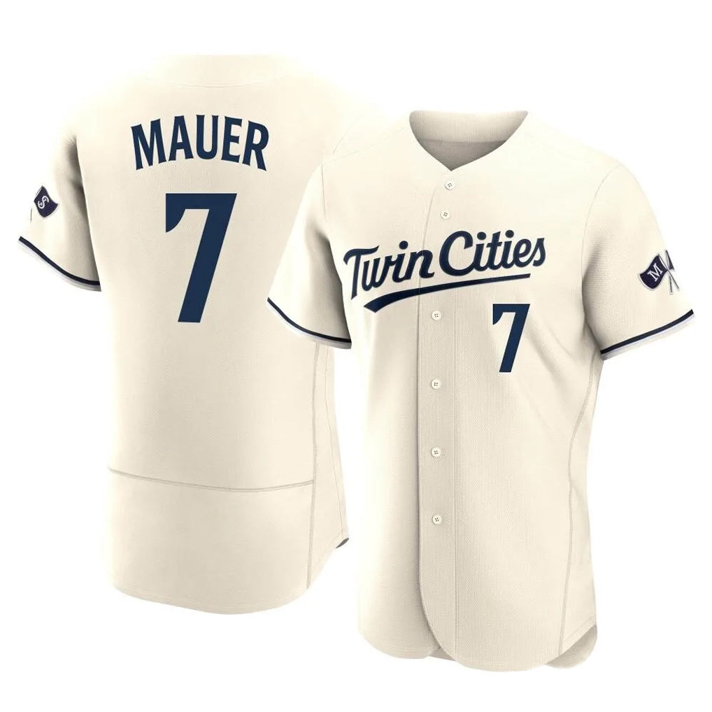 Ndoa M.Twins #7 Joe Mauer Player Cream Home Limited Elite Stitched Jerseys