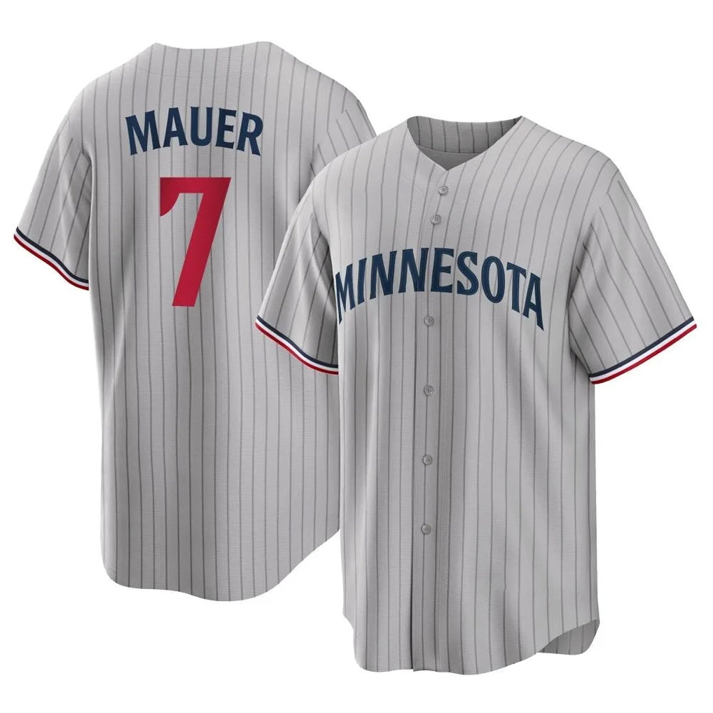 Ndoa M.Twins #7 Joe Mauer Player Gray Game Limited Home Stitched Jerseys
